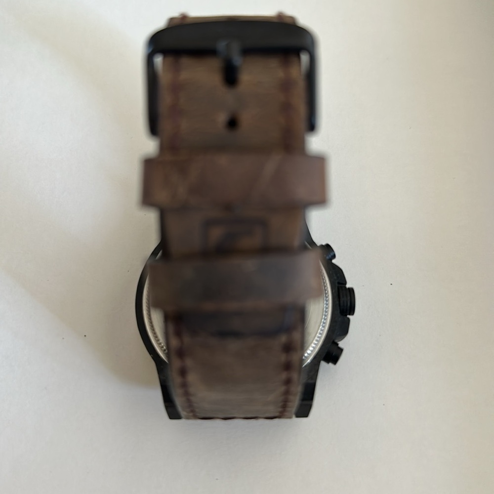 Curren Black and Brown Chronograph Wristwatch Calendar Hour Minute Watch - Picture 11 of 11